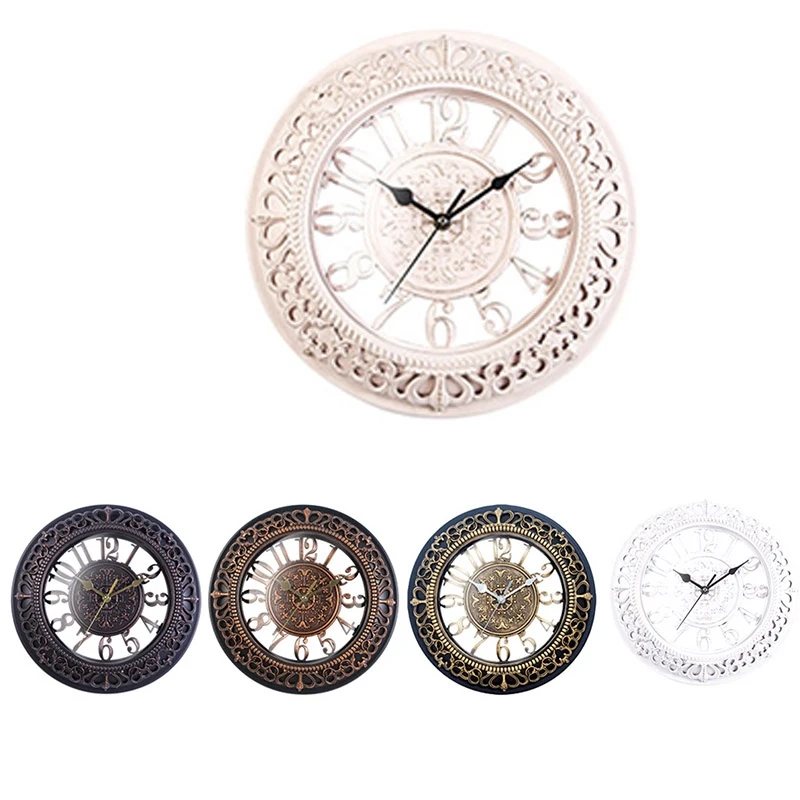 

Настенные часы с цифрами, домашний антикварный стиль, декор для домашней гостиной комнаты, без тикающего звука