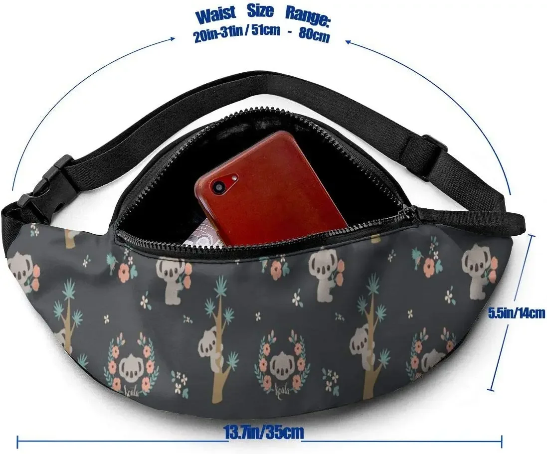 Поясная Сумка Koala с отверстиями для наушников забавная Регулируемая набедренная