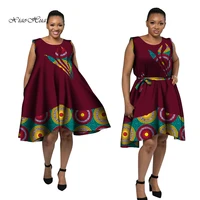 casual african dresses for women summer plus size sleeveless ankara dress a line or gown dress lady african clothes wy7480