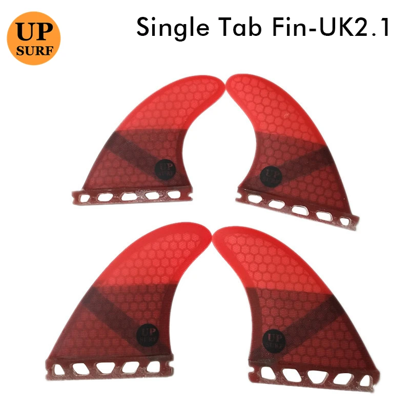 Surfboard Fin 4pcs Single Tabs Quad Fins Set K2.1 Red Honeycomb with Fibreglass Surfing Fins High Quality Surfboard Accessories