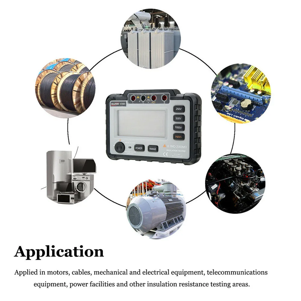 

1PC VC60B+ Digital Insulation Resistance Tester Megger MegOhm Meter 500/1000V 2000MΩ Voltage Tester Megohmmeter