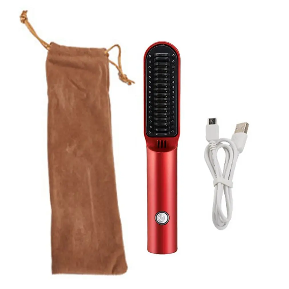 

Wireless Hair Straightener Comb USB Charging Hot Air Comb Fringe Curly Hair Straightening Dual-use Hair Straightener