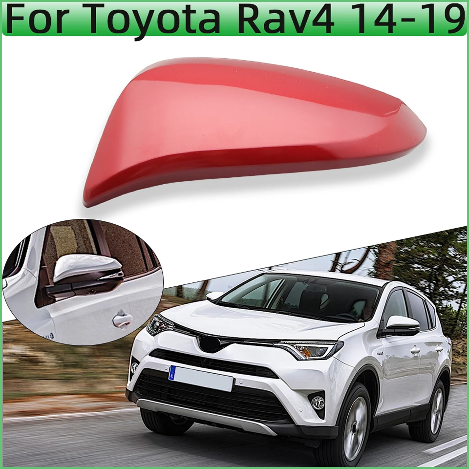 Cubierta de espejo retrovisor para coche, carcasa de espejo exterior para Toyota Rav4, 2014, 2015, 2016, 2017, 2018, 2019