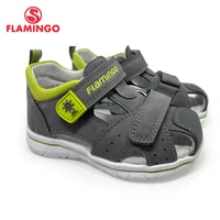 flamingo brand summer children shoes leather insole closed toe outdoor sandals for kids boy size 22 27 freeshipping 22s1 z6 2793