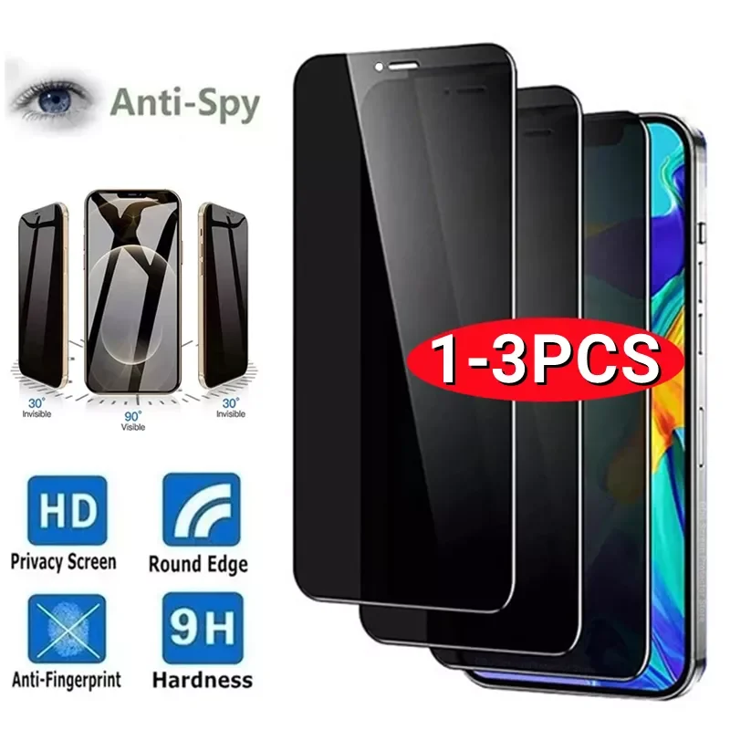 

Original for IPhone 11 13 Pro Max 12 Mini ProMax X XS XR 6S 7 8 Plus SE Screen Protector Screen Privacy Tempered Glass Anti-sp