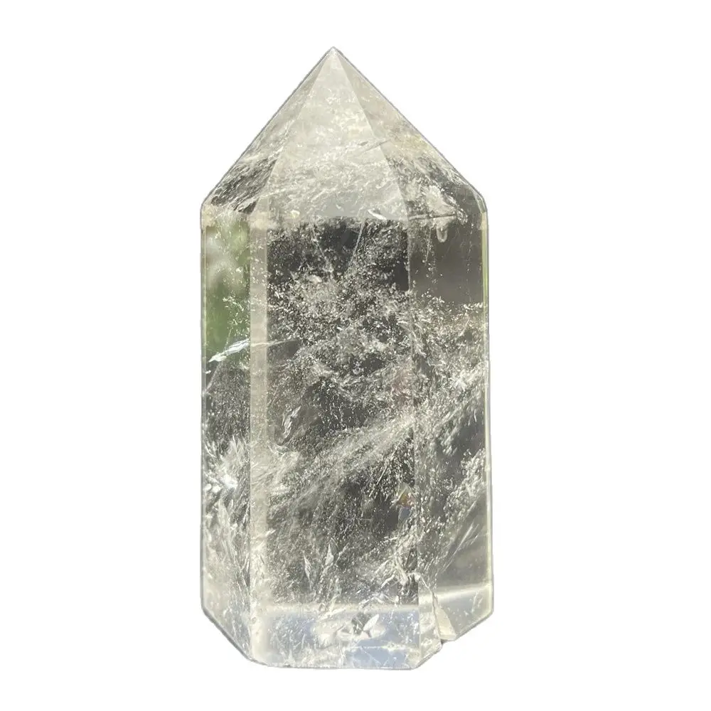 

Natural White Crystal Clear Hexagonal Wand Healing Stone Obelisk Meditation Chakra Home Decor Feng Shui Witchcraft Holiday Gift