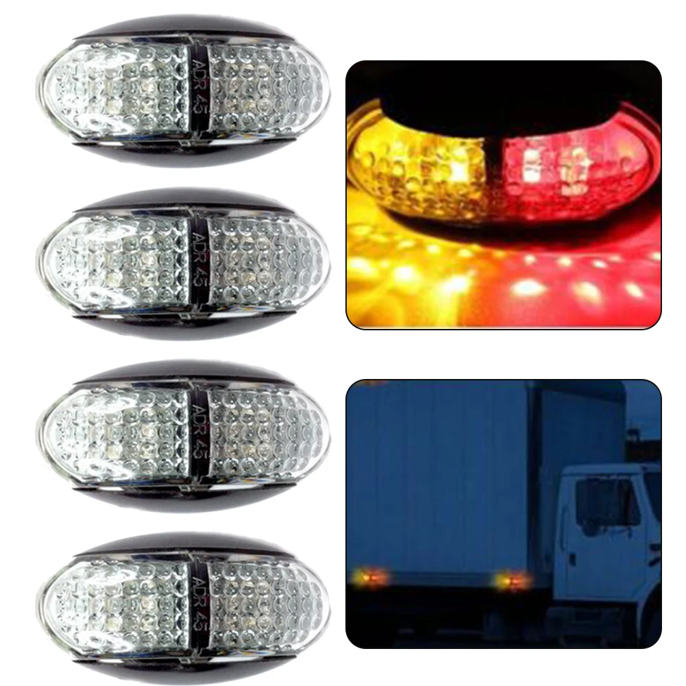

4pcs 12v 24v Led Side Marker Lights For Trailer Trucks Caravan Side Boat Clearance Marker Light Lamp Led Lorry Amber Red