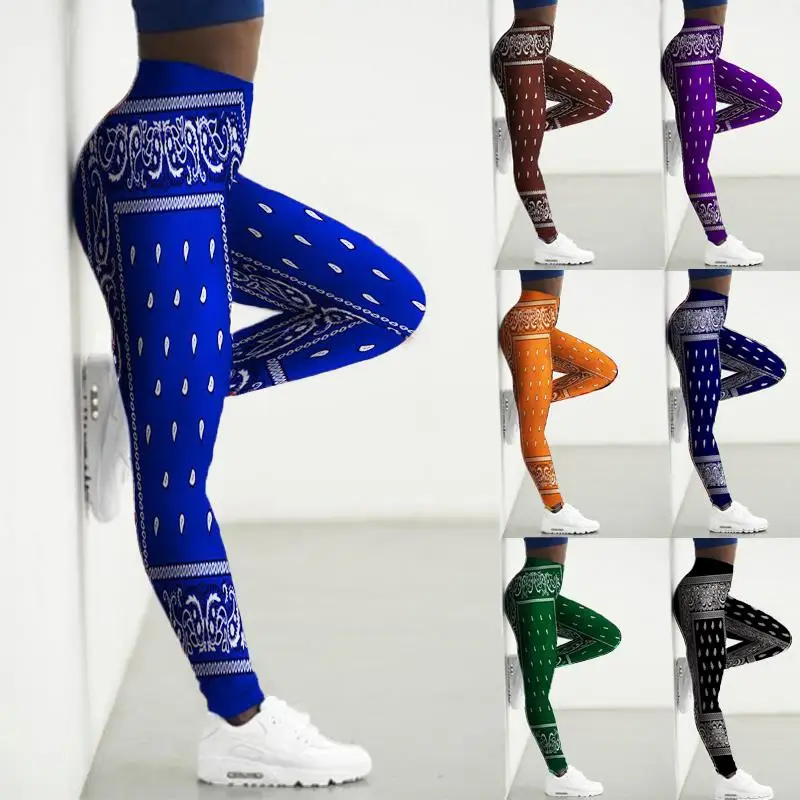 

3D Bandana Pattern Printed Sport Leggings Women Yoga Pants Gym Clothing Femme Seamless Leggins for Ladies Leginsy Damskie Legins