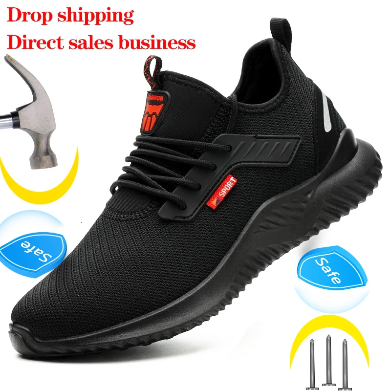 

Lightweight Safety Shoes Men Work Boots Steel Toe Cap Work Safety Boots Men Puncture-Proof Work Sneakers Zapatos De Seguridad