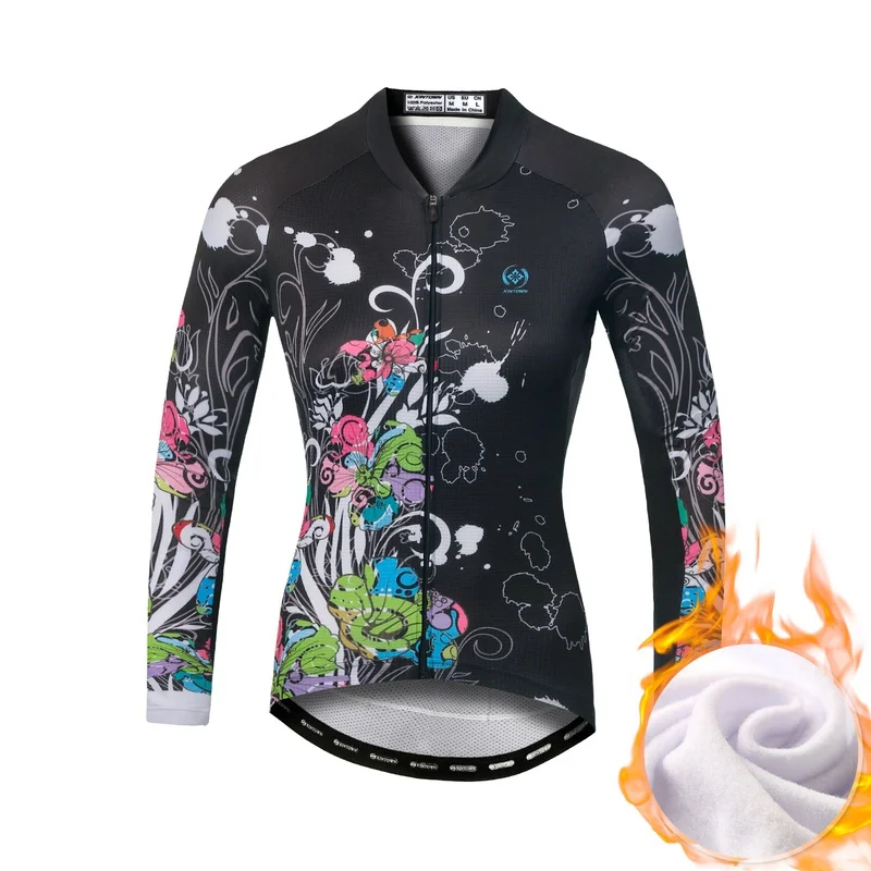 Winter Fleece Riding Bicycle Jerseys Cycling Clothing Set Keep Warm Women Long Sleeve Clothes Suit |