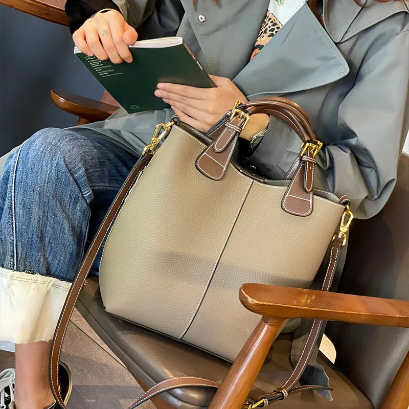 

Luxury women's bag new 2022 bag women's togo leather bucket bag large-capacity bag hand-held shoulder messenger bag