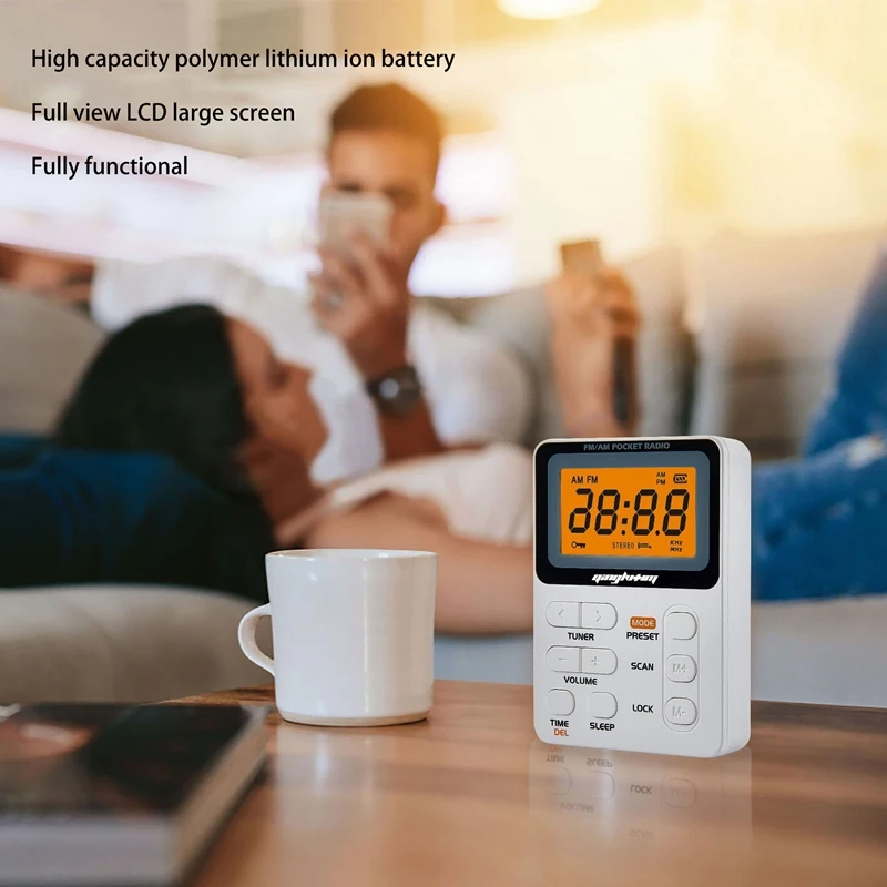 Портативное радио карманное AM/FM с наушниками и перезаряжаемой батареей лучший