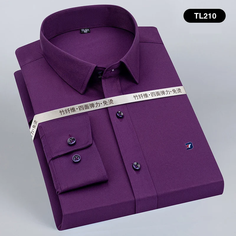 Top Quality Men Dress Shirt Male Formal Button-Down Collar Shirt Fashion Style Spring&Autumn Men's Business Dress Plus Size
