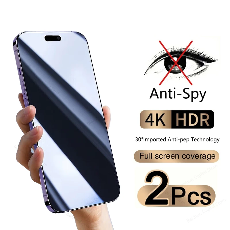 

55D Full Cover Anti-Spy Screen Protector For iPhone 14 Pro Max 13 12 Privacy Tempered Glass Apple 11 XS XR Mini Plus Accessories