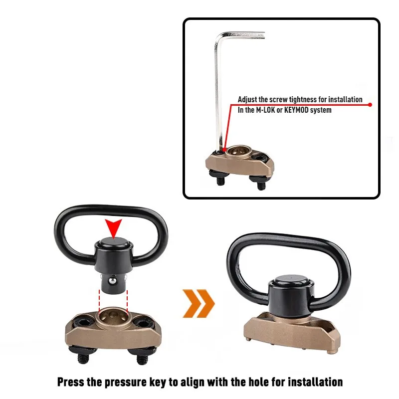 Водонепроницаемый тактический шарнирный адаптер QD для крепления на рельсах