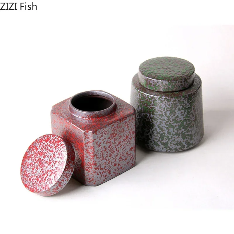 Керамическая канистра для чая геометрической формы герметичные банки хранения