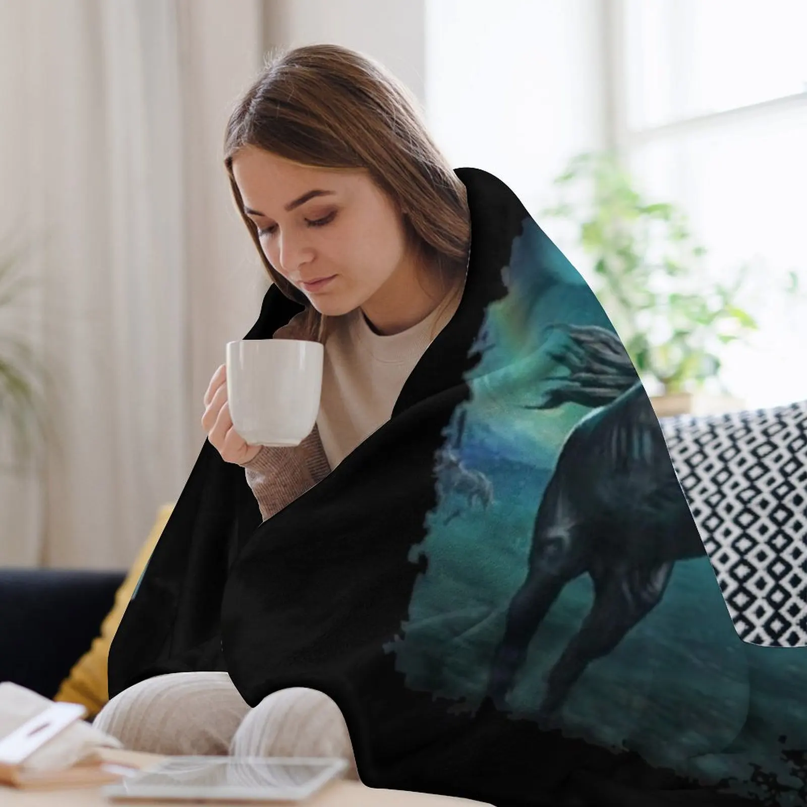 Классическое одеяло Gloryhammer с галактическим единорогом милые клетчатые