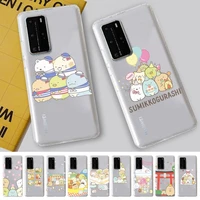 sumikko gurashi phone case for samsung s20 ultra s30 for redmi 8 for xiaomi note10 for huawei y6 y5 cover