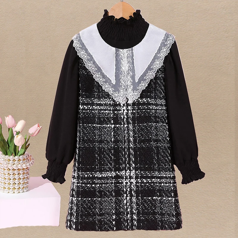 

Kids School Suits for Girls Sets Outfits Clothes Teenagers Preppy Style Shirt Dress Twinset Children Costumes 4 6 8 10 12 Years