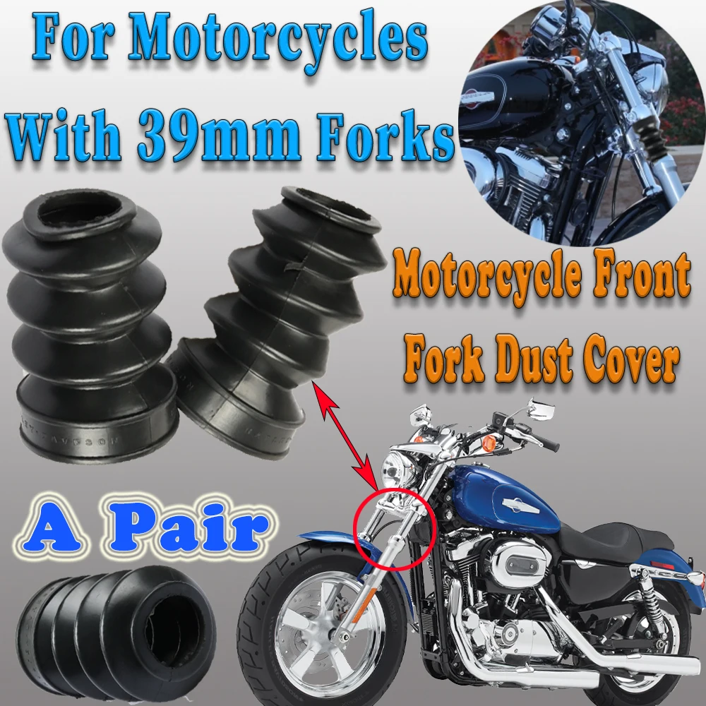 

A Pair 39mm Gaiters Rubber Boot Shock Absorber Protective Sleeve Motorcycle Off-road Front Fork Dust Cover Front Fork Dirt Cover