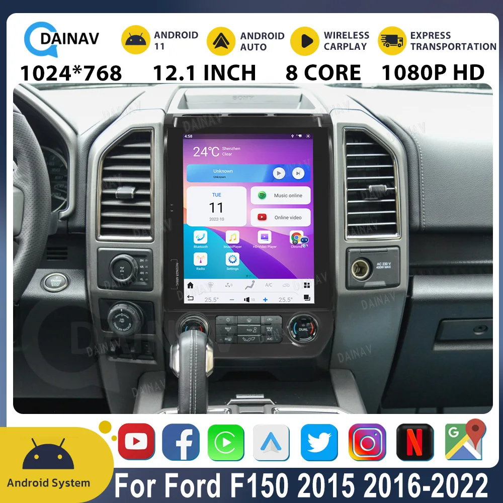 

Car Radio For Ford Raptor F150 2015 - 2022 Android 11 Qualcomm GPS Navigation Autoradio Car Multimedia Video Player Head Unit