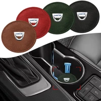 1pcs car styling car water cup pad pu leather slot non slip coaster mat for dacia duster logan mcv sandero stepway dokker lodgy