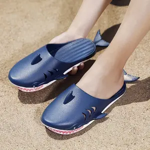 Mens Funny Blue Shark Slipper Summer Designer Shoes Slides For Men Outdoor Flip Flop Beach Wear Indo in Pakistan