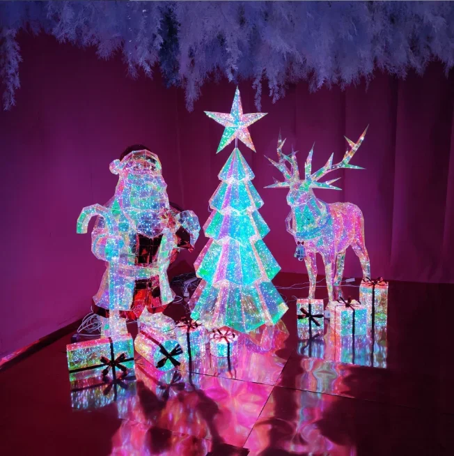 Коллекция 2024 года рождественские украшения Санта Клаус/сани уличный мотив