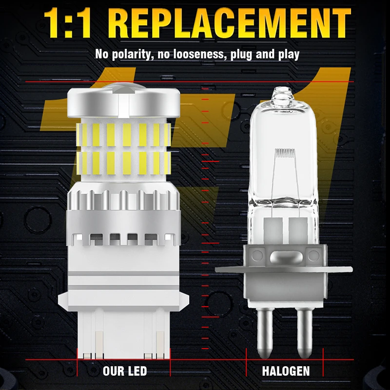 2X T20 LED 7440 7443 Led WY21W W21W Светодиодные лампы Автомобильная сигнальная лампа T25 P21W 3156 3157