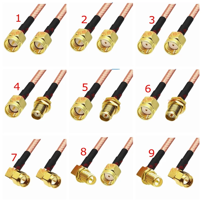 Купи RG142 Double Shielded Cable SMA To SMA Male Female Connector SMA RG-142 RF Coaxial Pigtail Jumper Adapter Straight New Brass за 212 рублей в магазине AliExpress