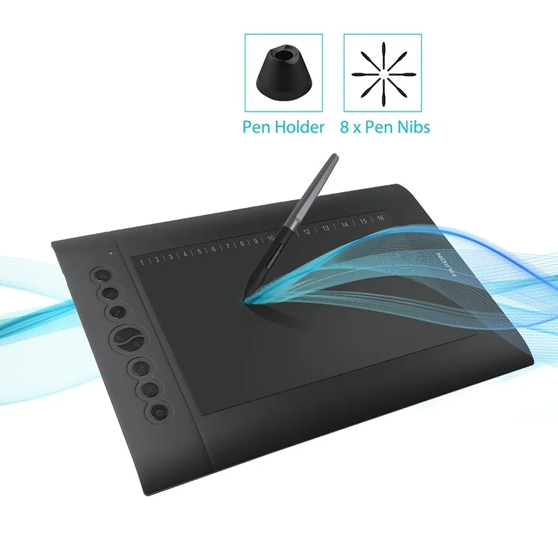 

2022 H610 PRO V2 Graphic Tablet Professional Drawing Digital Tablets Battery-Free Stylus Pen Tablets Tilt Support 8192 Levels
