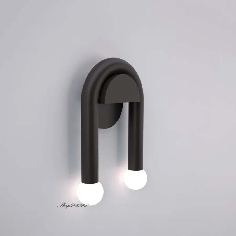 

Industrial Minimalist Wall Lamp Designer Black Wall Lights for Bedroom Beside Lamp Decor Living Room Creative Led Wall Sconce