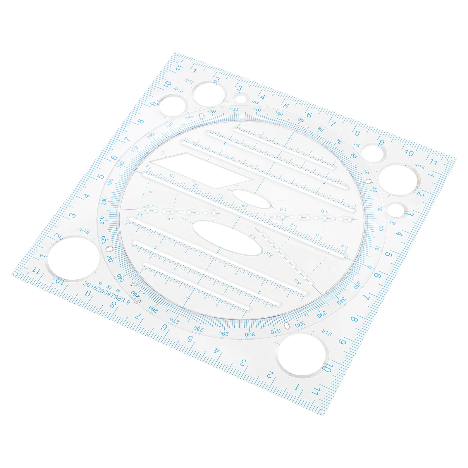 

Multifunctional Drawing Ruler Geometric Figure Ruler Hand Copy Activity Ruler