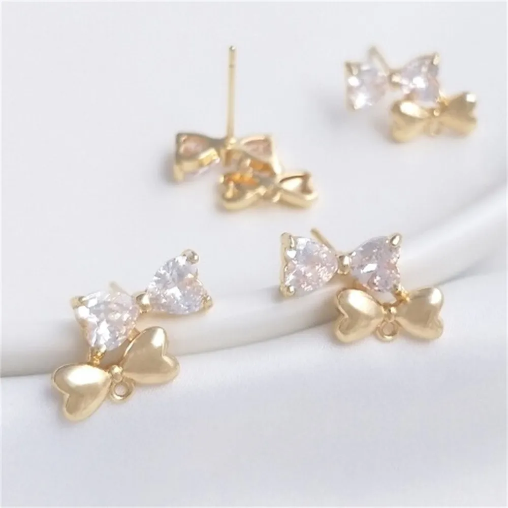 Серьги-подвески в форме сердца из циркония с двойным шейным ободом серебро 925