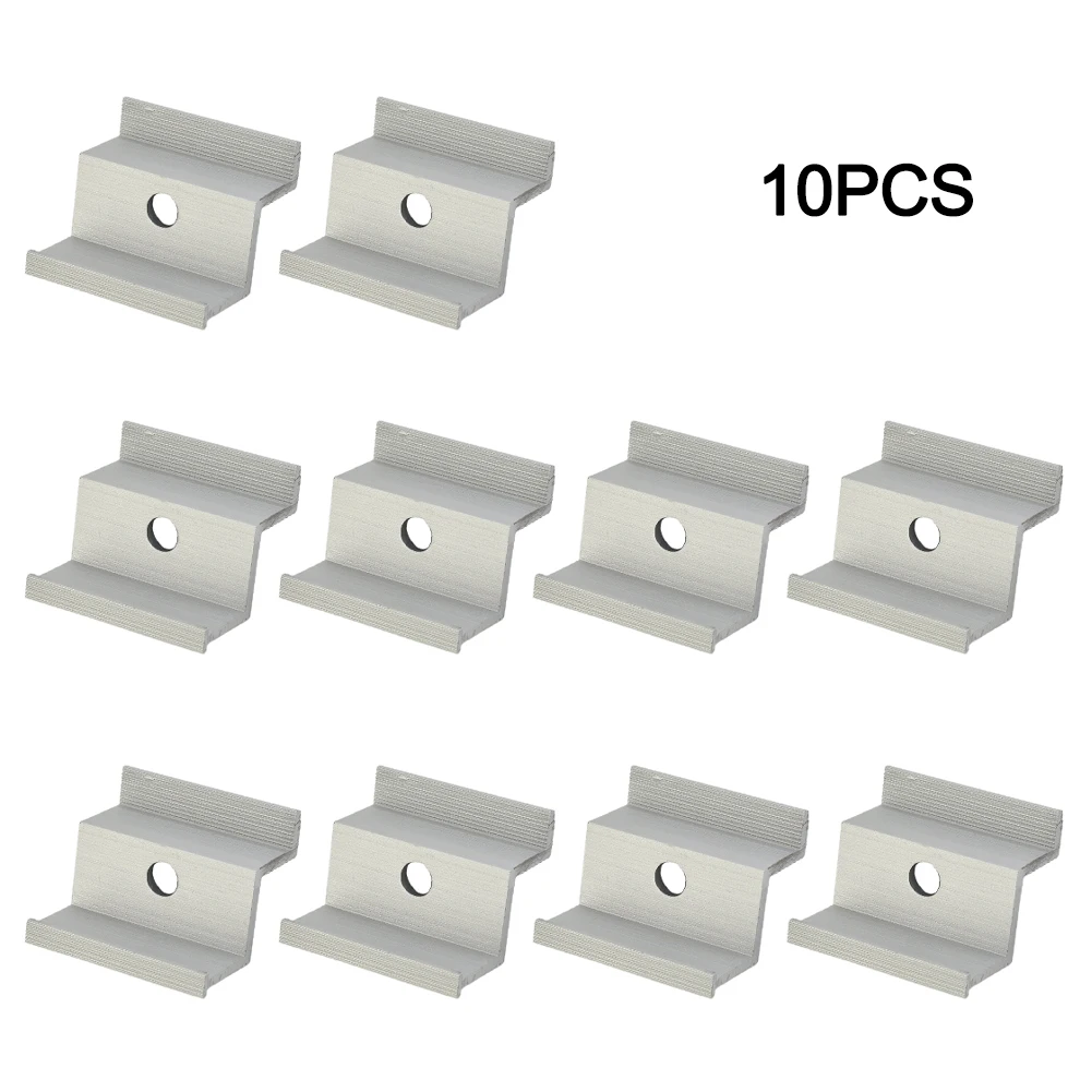 

10Pcs Side Clamp PV Solar Panels End Clamp Mounting Rail Access Mounting Aluminium Profiles 50MM Solar Panel Bracket