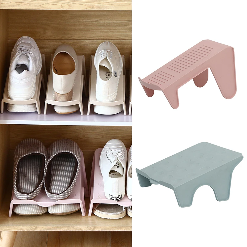 

Стеллаж для обуви бытовой, двойная и одна полка, пластиковый встроенный Простой Компактный экономичный держатель для хранения обуви