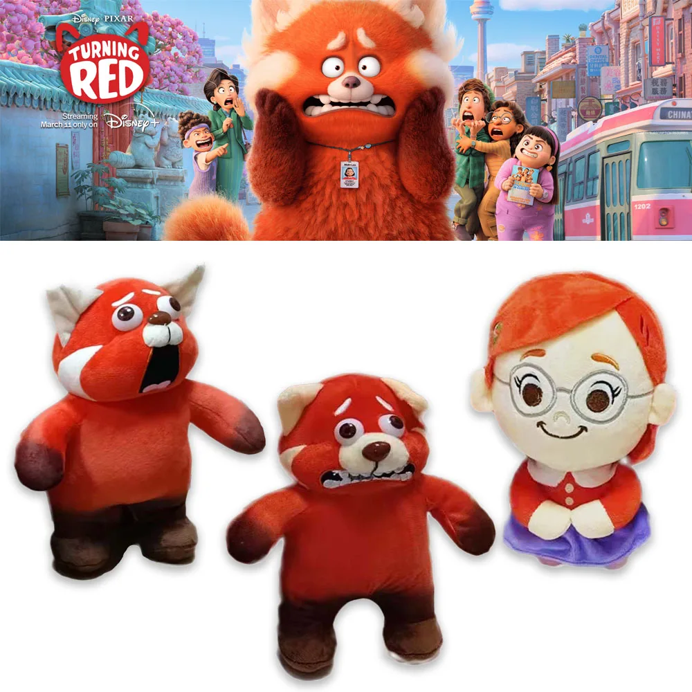 

Disney Pixar Anime Turning Red Cartoon Kawaii Bear Plush Toys Figures Mei Animal Red Panda Plushies Stuffed Doll Kids Toy Gifts