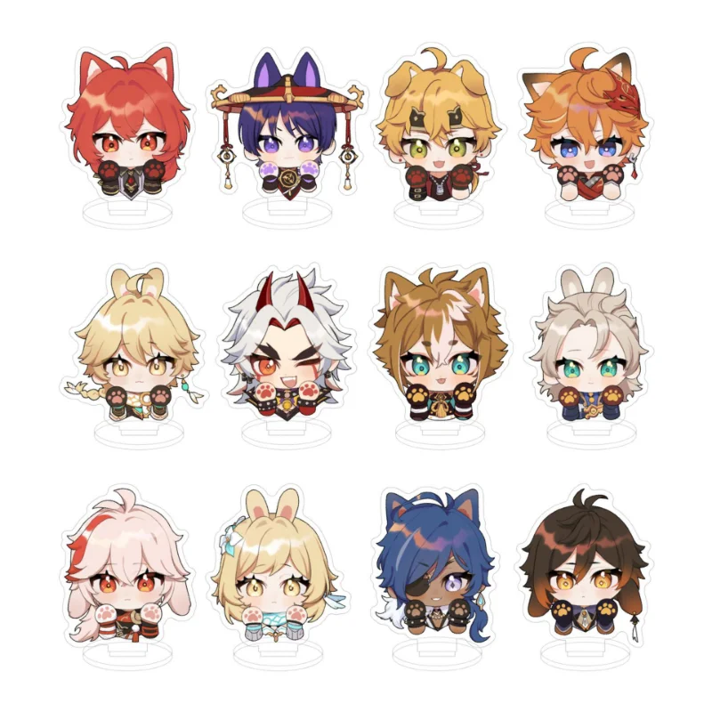

Genshin Impact Anime Figure Wanderer Diluc Toy Figures Woman Charms Action Figure Stand Figurine Model Doll Toys Acrylic Gifts