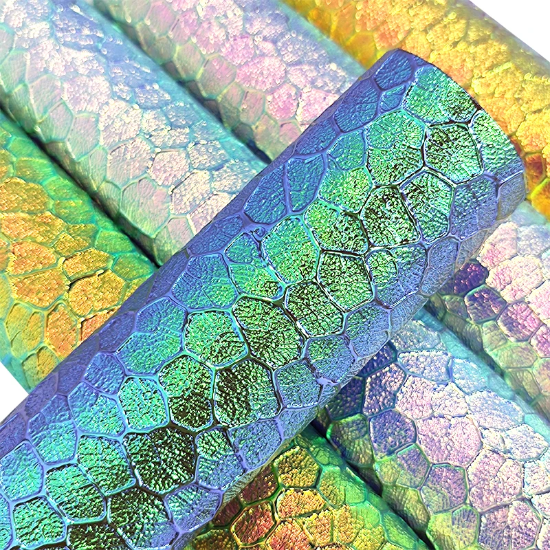 

honeycomb Embossed textured Holographic Spunlace Fabric Sheet for Making Bag Decoration Earring Shoe Craft Textile 46*135CM