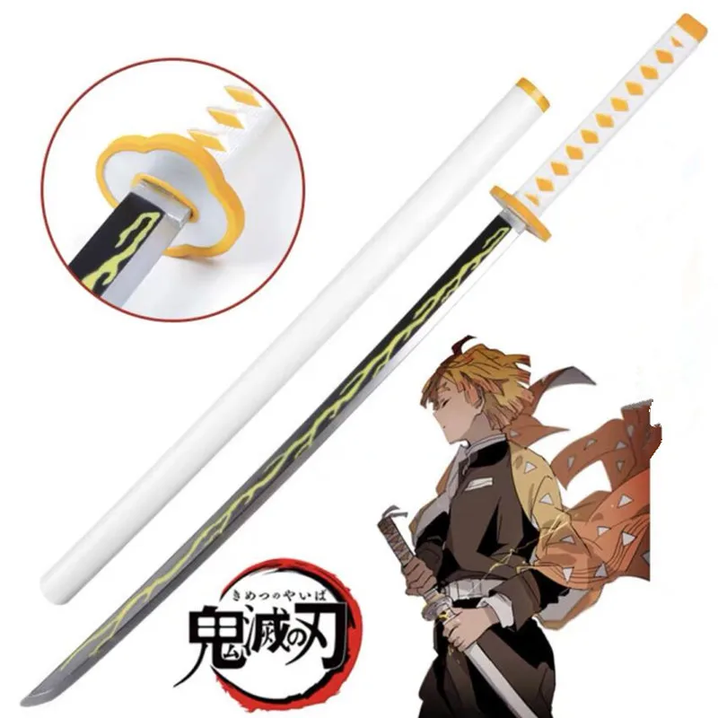 

1:1 Agatsuma Zenitsu Sowrd 104cm Demon Slayer Cosplay Sword Anime Ninja Knife Kimetsu no Yaiba Sword Weapon PU Prop Model
