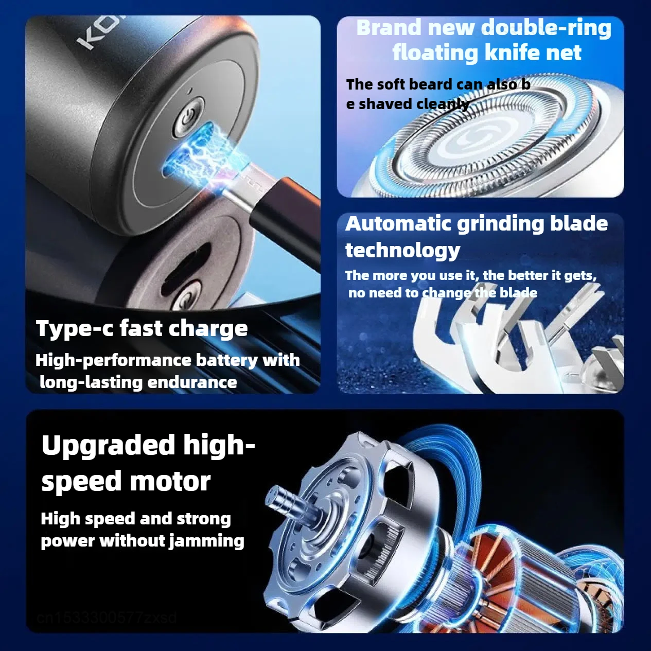 Youpin KONKA Мини Портативная Электробритва Быстрая Очистка Сильная Высокоскоростная