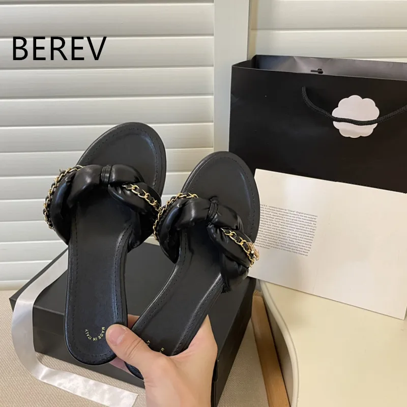 

Brand Women's Slippers Fashion Braided Flip-Flops Best-Selling Women's European and American Summer Sandals High Quality