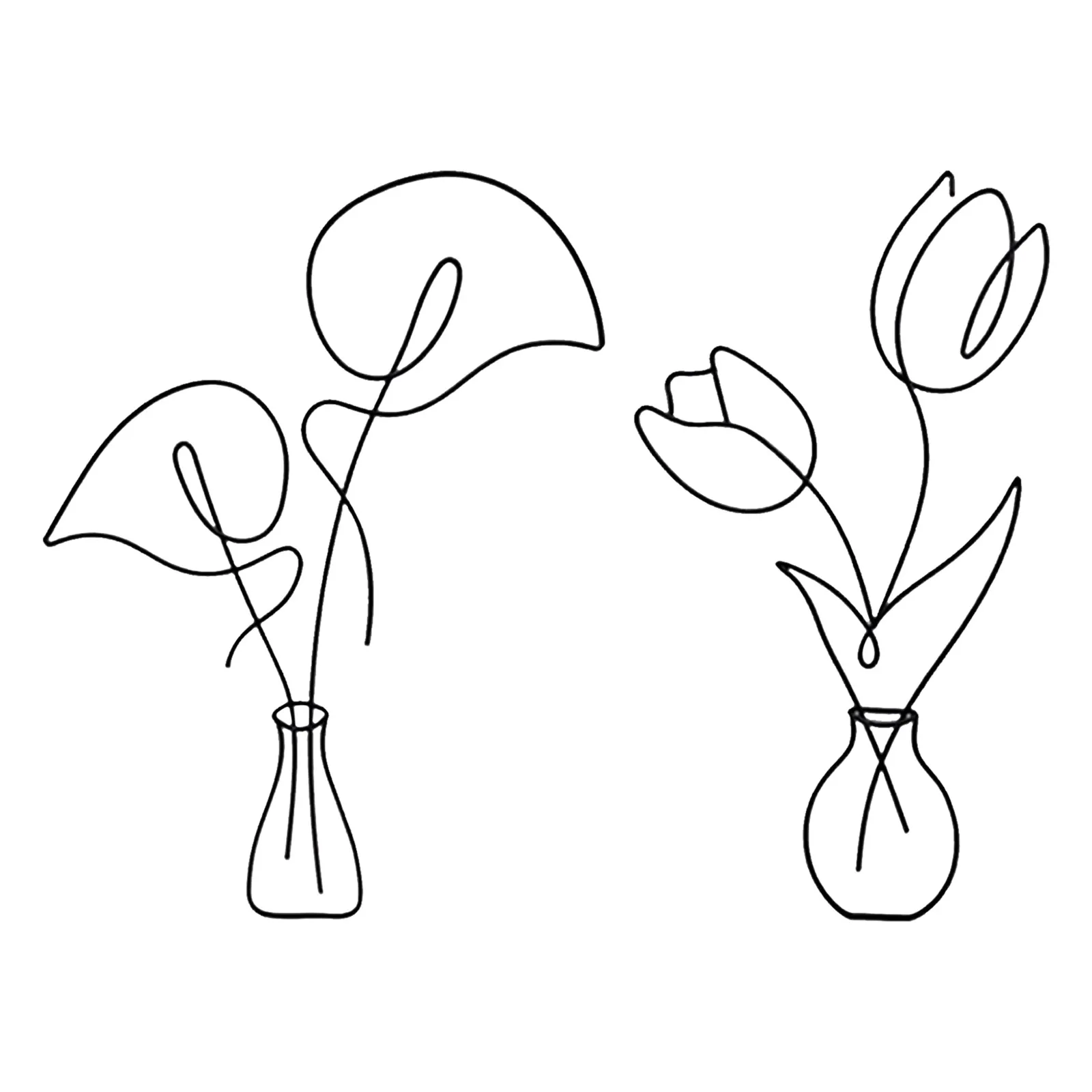 

Decor Wall Metal Plant Minimalist Living Bedroom Wall Room Decor Flower Decoration & Hangs