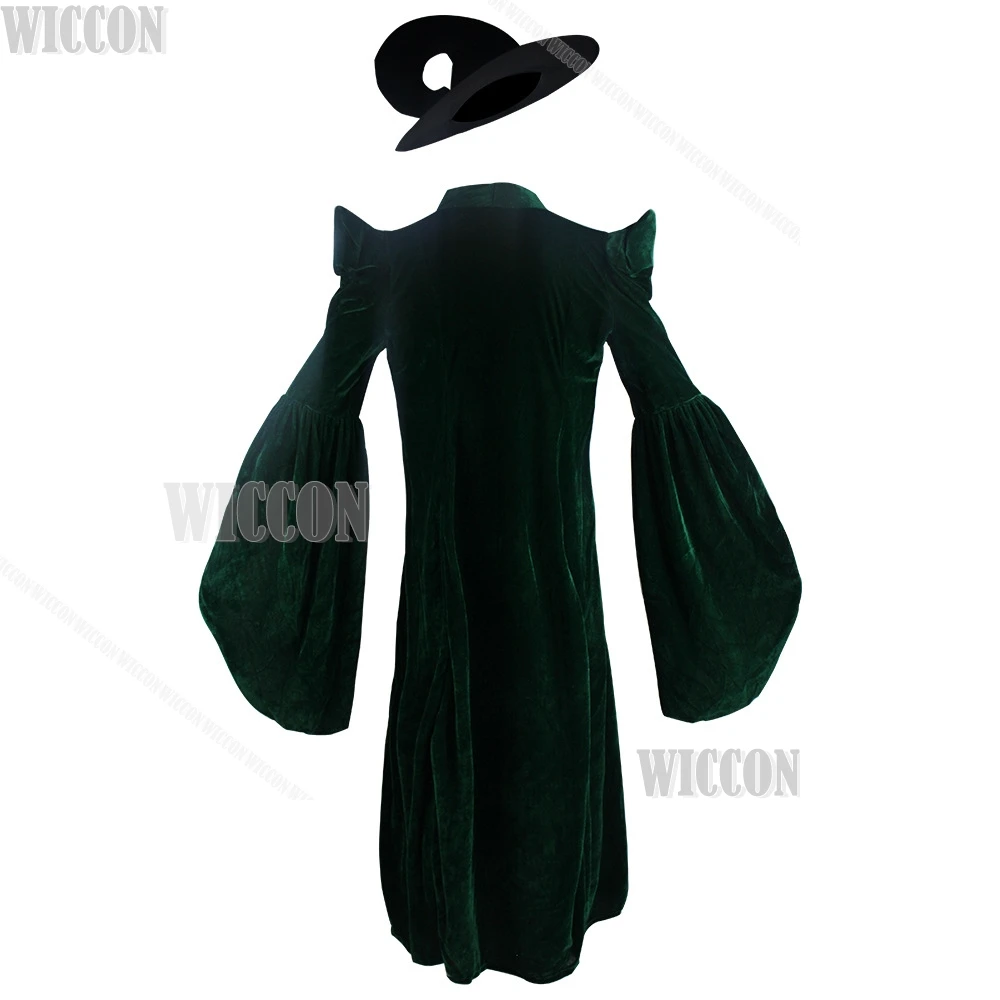Волшебный мир ведьма профессор MccGoonaagalll зеленый костюм Косплей длинный халат