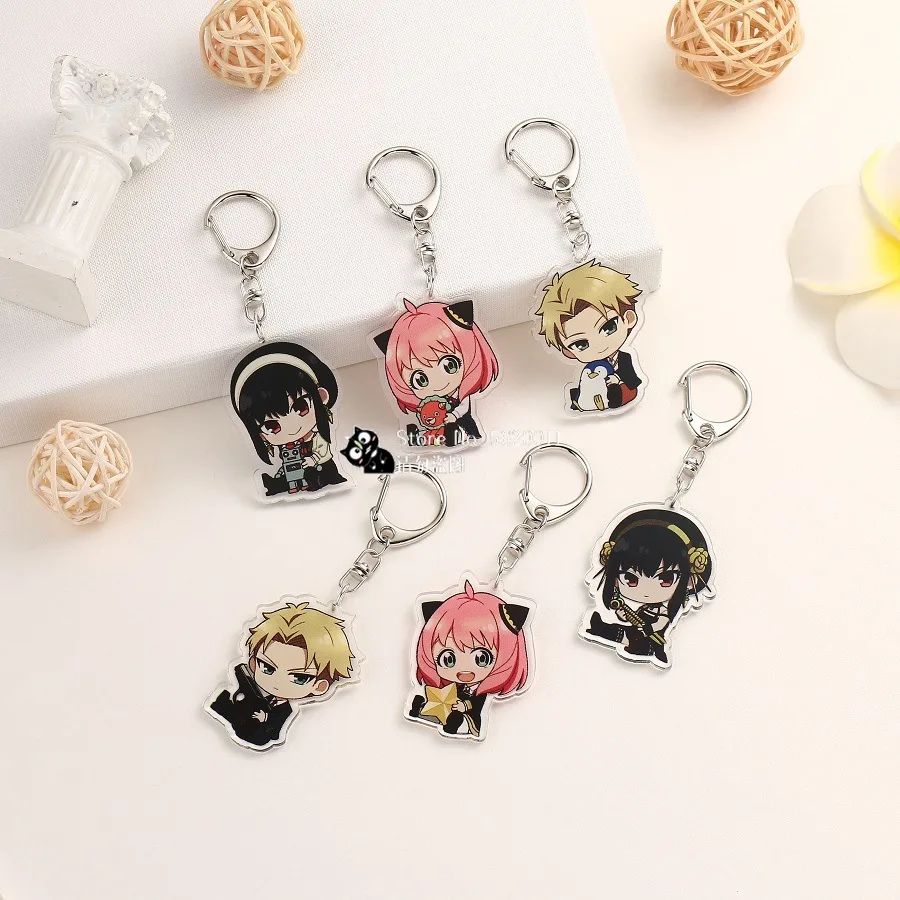 

Kawaii Keychain Twilight Yor Forger Anya Forger Keyring Cartoon Anime Spy Print Acrylic Key Chain Ring