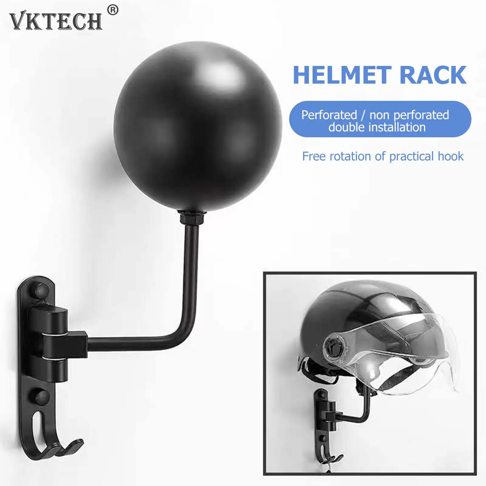

Space Aluminum Helmet Stand Hat Holder Wall Mounted Hook For Coats Hats Key Motorcycle Helmet Holder Hook Jacket Hat Rack Hanger
