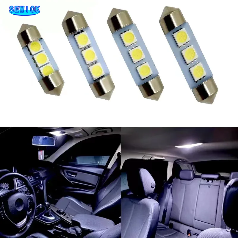 100x Белый 12 В гирлянда C5W 31 мм 36 39 41 Автомобильная фотолампа для купола автомобиля