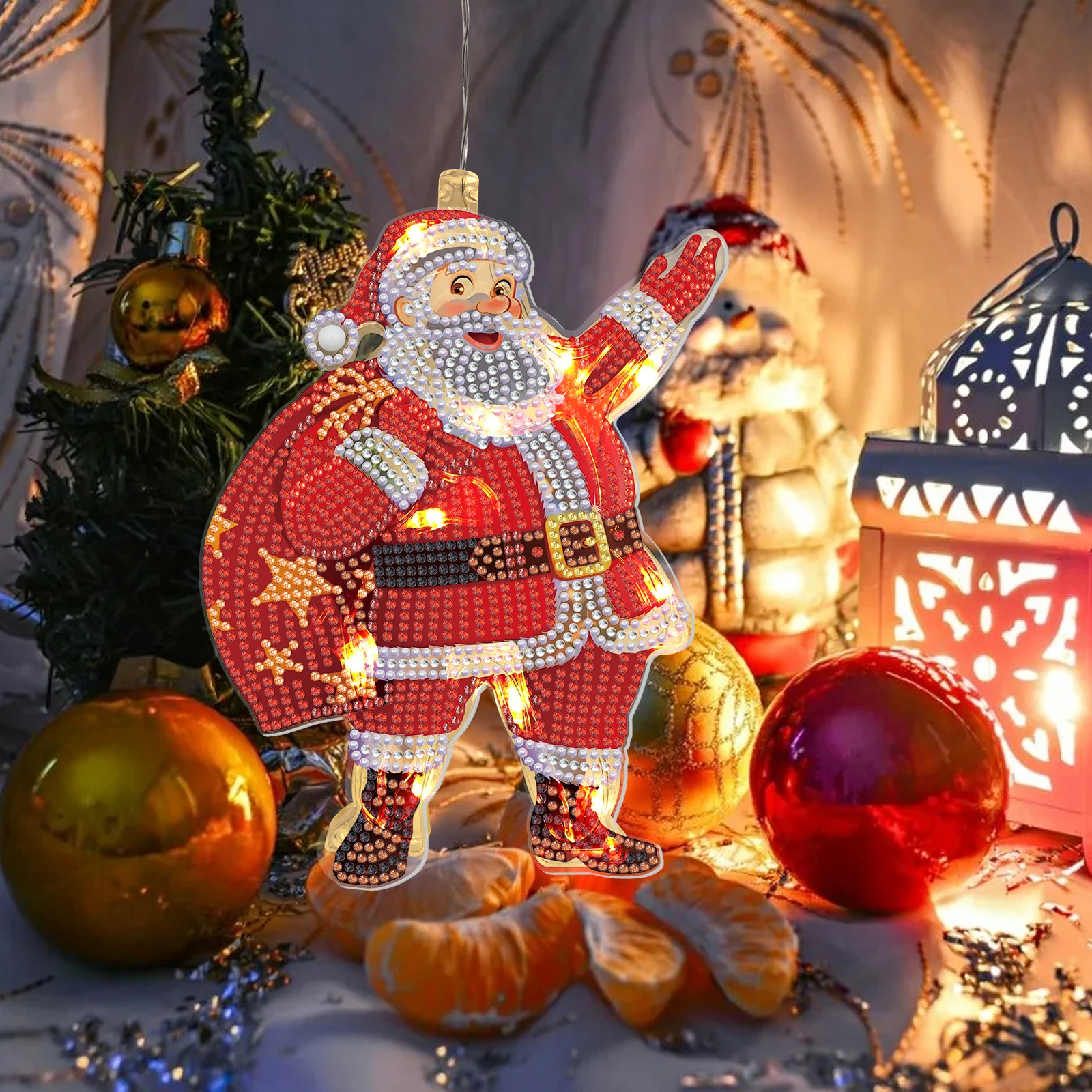

DIY Diamond Painting Night Light Full Drill Special Shaped Christmas Modeling Lamp Santa Claus Led-Light Table Desk Home Decor