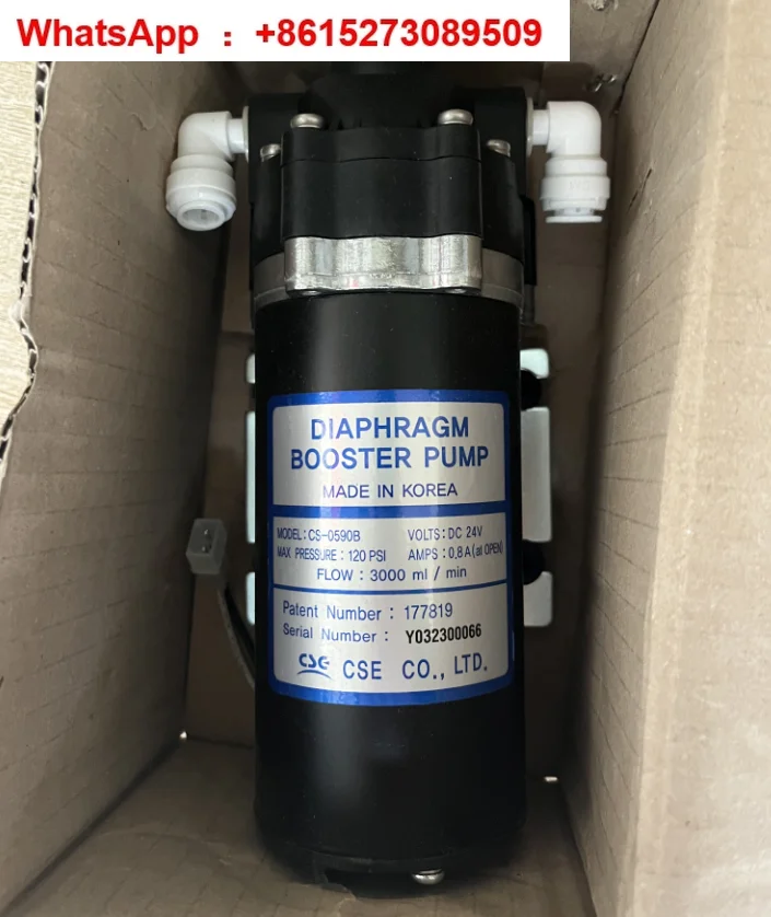 

Новый корейский мембранный бустерный насос CSE CS-0590B Очиститель воды, спа, автофургон и другие приложения 24 В Время заказа 3 недели