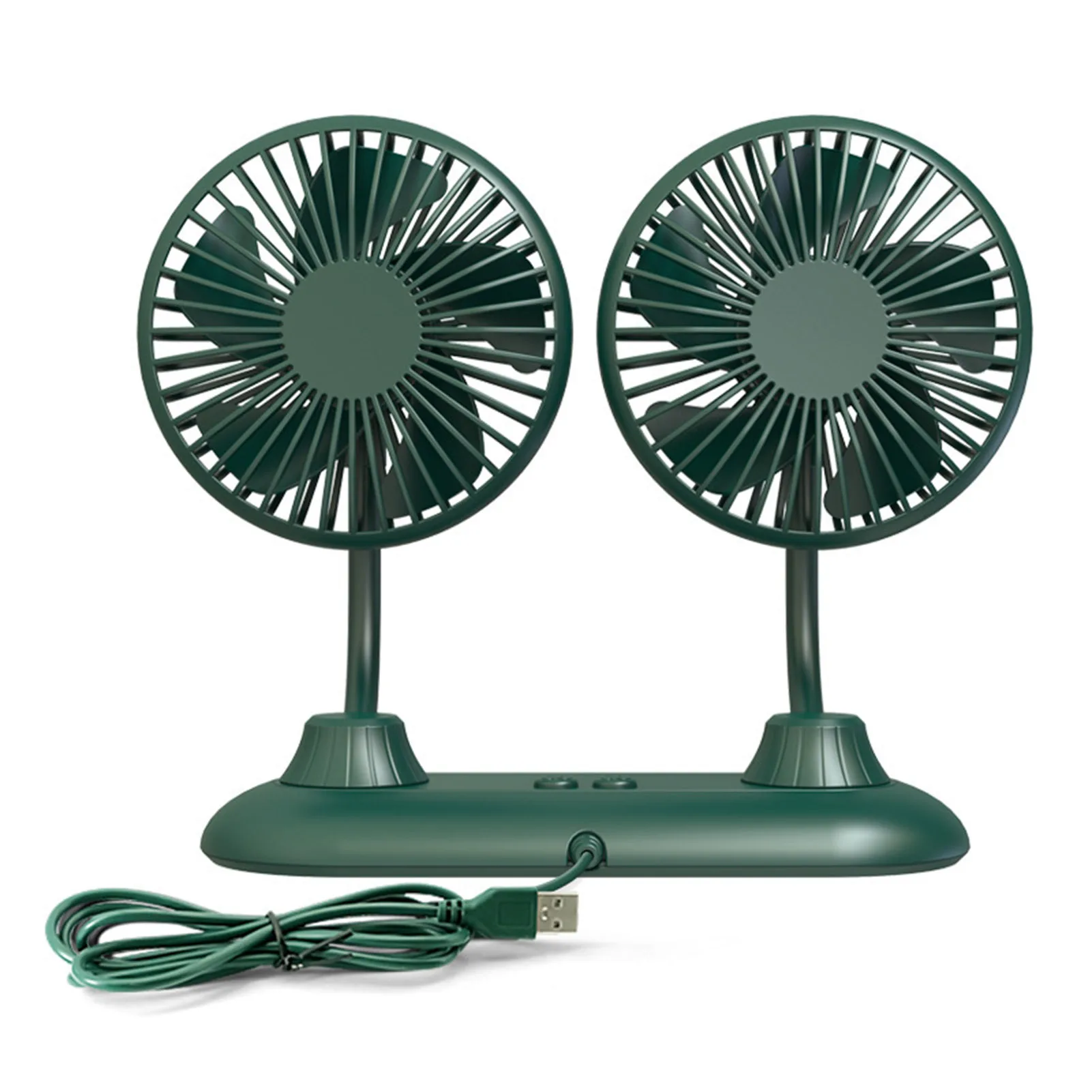 

Small USB Car FanElectric Car Fan Rotatable Dual Head Strong Wind Ultra Quiet Operation Vehicle Cooling Fan For Dashboard RV